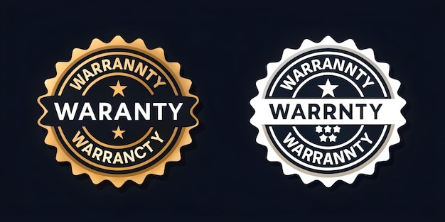 Photo 3d flat icon as warranty icon and a badge symbolizing credibility and warranty with ample space for