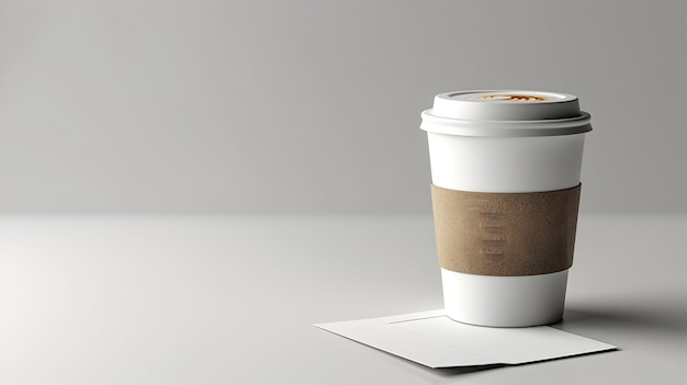 3D Flat Icon of Coffee Cup and Thank You Note Workplace Appreciation Concept with Copy Space on Wh