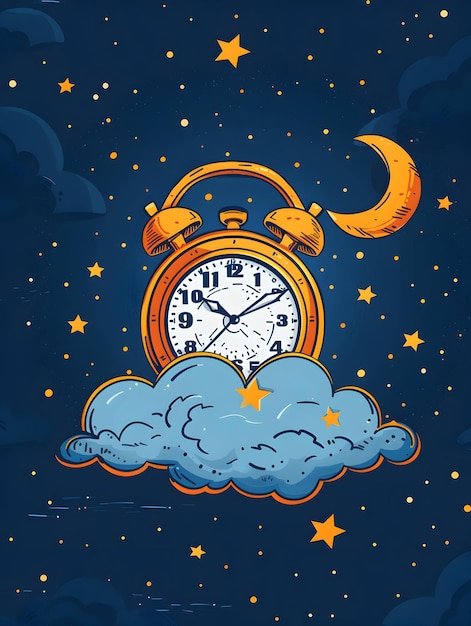 3D Flat Icon of Individual with Stopwatch Motion Control Device and Starry Sky Overlay Night Timel