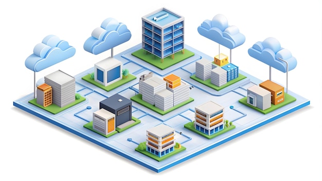 3d Flat vector as Cloud computing service models with SaaS PaaS and IaaS icons concept as Vector ico