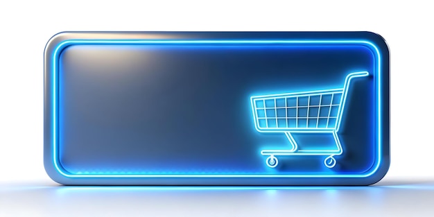 Photo 3d floating credit card and glowing shopping cart frame design ideal copy space for cyber monday r