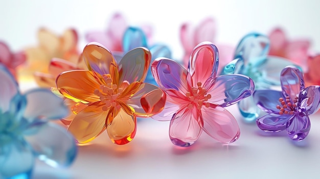 3d flowers with colorful flowers