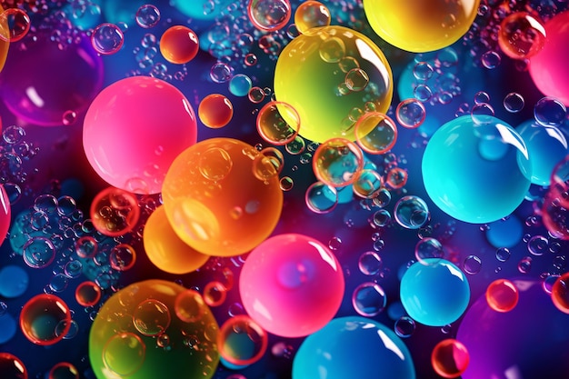 Photo 3d fluid balls wallpaper reflective spheres wallpaper colorful fluid bubbles background colorful bubbles flying bubbles background fluid sphere wallpaper ai generative