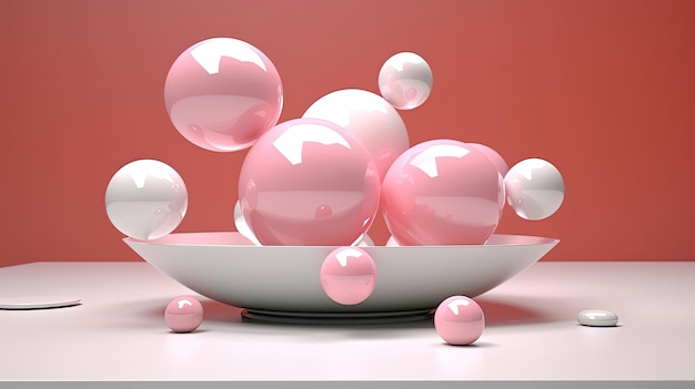 3d fluid organic forms luminous spheres