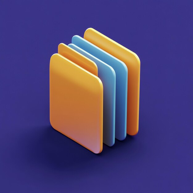 Photo 3d folders icon organization and storage logo illustration