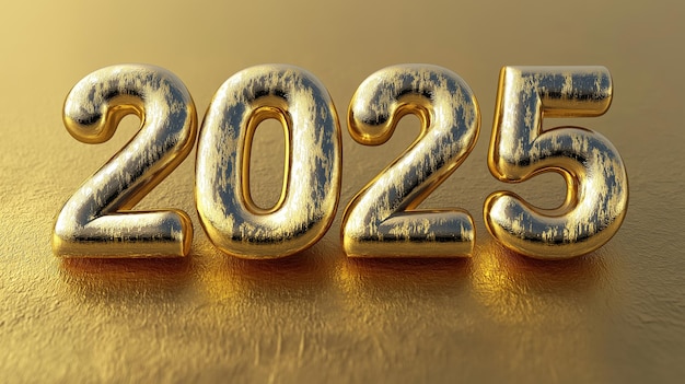 Photo 3d font of text 2025 for new year