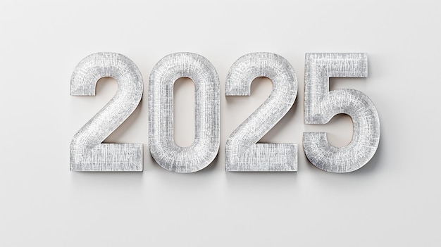 Photo 3d font of text 2025 for new year