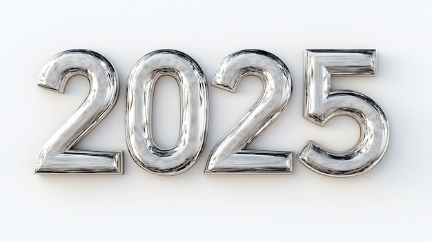 Photo 3d font of text 2025 for new year