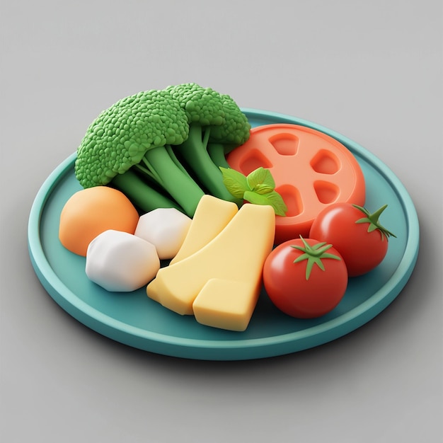 3D Food Icon Nutrition and Cuisine Logo Illustration