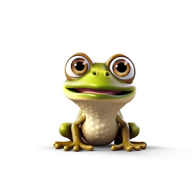 A 3D Frog Cartoon Character A Hoppy and Jovial Amphibian generative ai