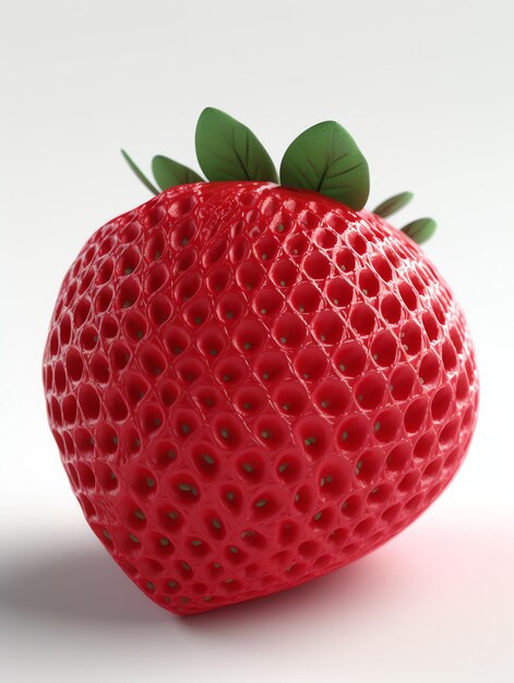 3d fruits realistic focus of strawberry