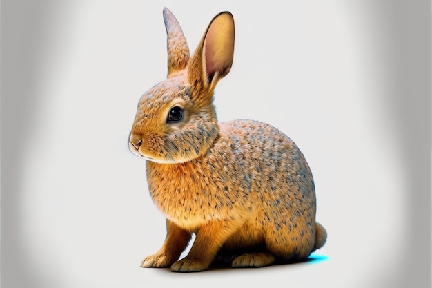 3d full body rabbit in cartoon style full studio center in small white background