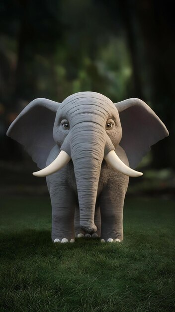 3d funny elephant cartoon