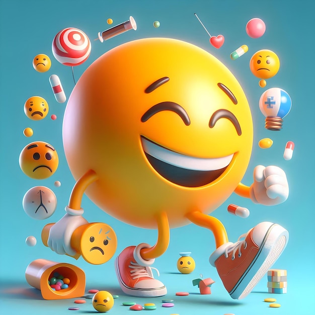 3D Funny Emojis Happy and Sad Illustrations