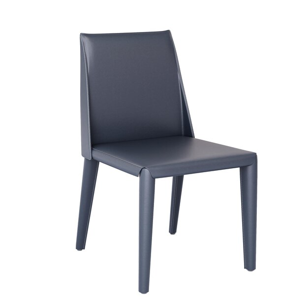 3d Furniture blue leather single chair isolated on a white background Decoration Design for Dining