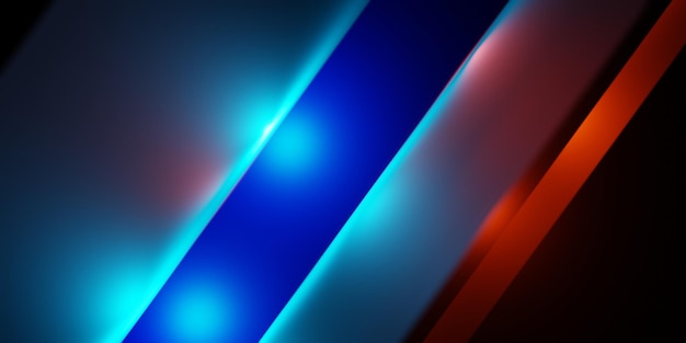 3D  Futuristic Abstract Background With Geometric Shapes and Colorful Light Leaks