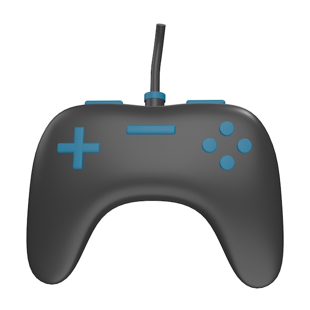 3d gamepad joystick icon illustration isolated