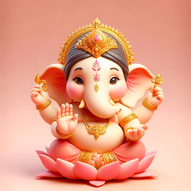 Photo 3d ganpati happy ganesh chaturthi