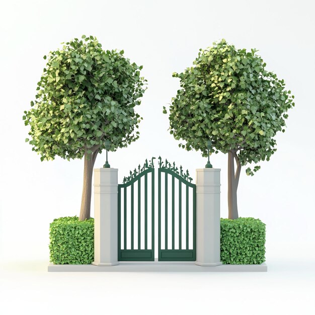 Photo 3d gate icon entryway to a park or amusement illustration logo