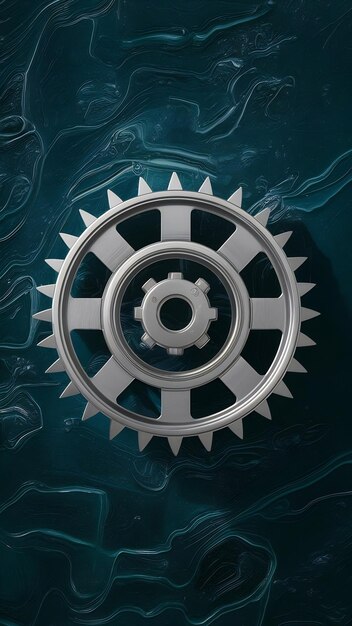 Photo 3d gear top view full length isolate on transparency background png