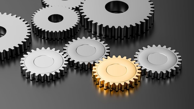 3d gears and business concept .