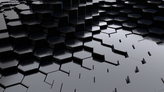 3d geometric abstract hexagonal wallpaper background