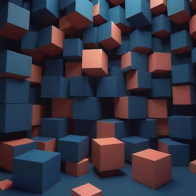 Photo 3d geometric blocks ai generated