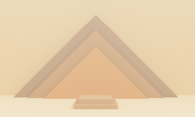 3d geometric brown podium for product placement