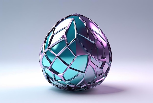 a 3d geometric egg in the style of futuristic scifi aesthetic