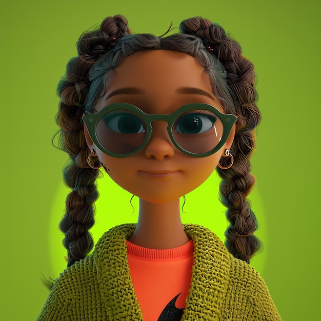 The 3D girl is ultrarealistic the 3D character is cartoonish