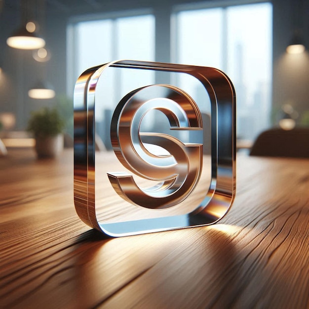 a 3d glass logo mockup