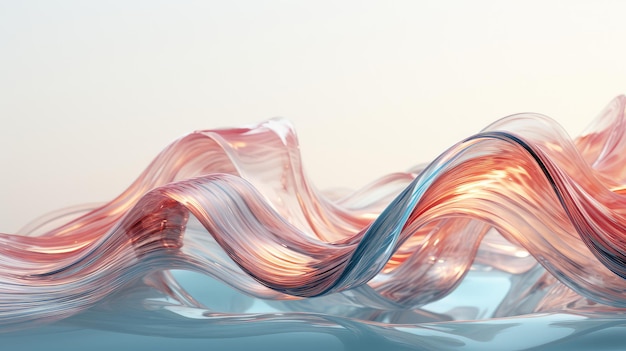 3D glass wave background