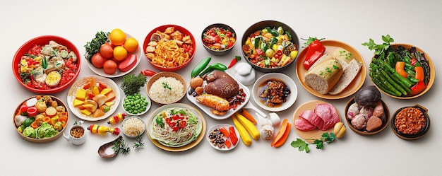 3D global cuisines in a modern style for World Food Day banner