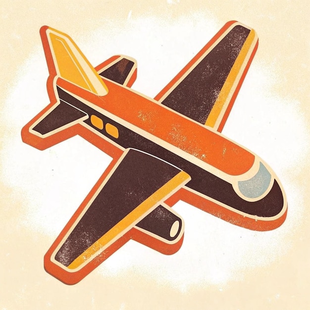 Photo 3d glossy airplane icon with realistic textures and vibrant colors on white background