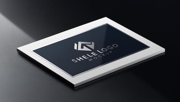 Photo 3d glossy business card logo mockup with sleek finish highquality professional visual