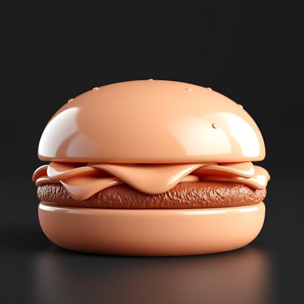 Photo 3d glossy plastic burger design