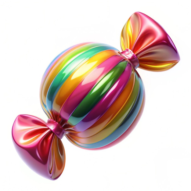 Photo 3d glossy plastic candy with realistic textures and vibrant colors