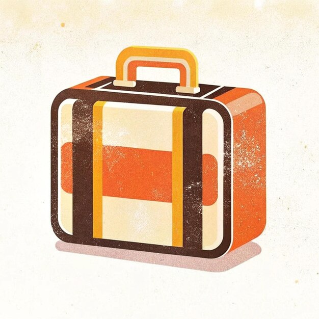 Photo 3d glossy suitcase icon with realistic textures and vibrant colors on white background