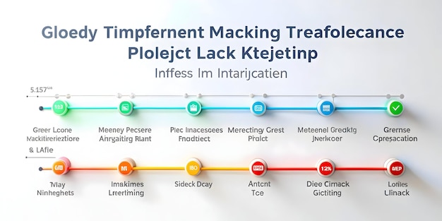 Photo 3d glossy timeline interface for project milestones tracking in operational roles stock photo