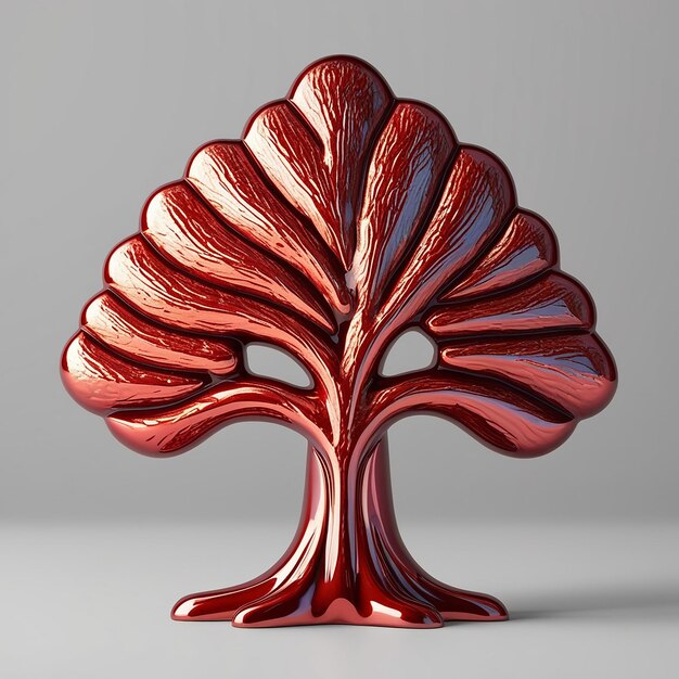 Photo 3d glossy tree icon