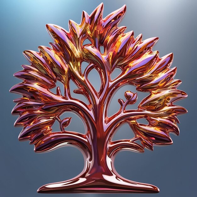 Photo 3d glossy tree icon