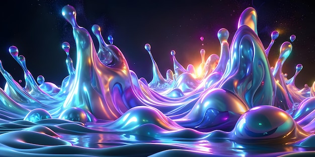 3d glow liquid and fluid Background