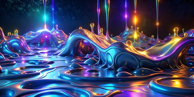 3d glow liquid and fluid Background