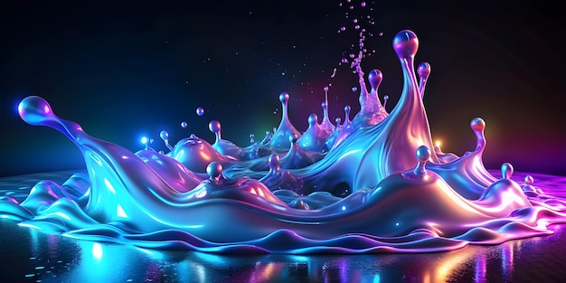 3d glow liquid and fluid Background