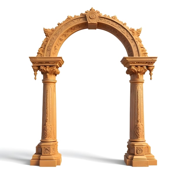 3d gods arch with ornamental texture carning ai generated