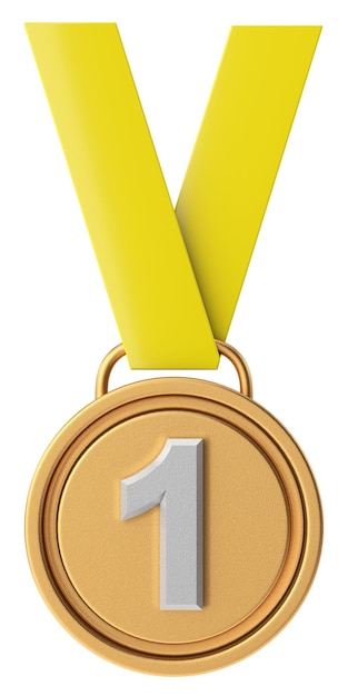 3D gold medal Number one 3D illustration