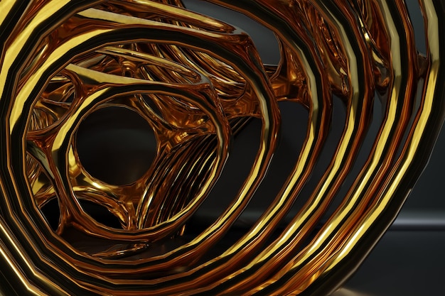 3D Golden Abstract Wallpaper