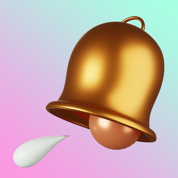 3D golden bell icon