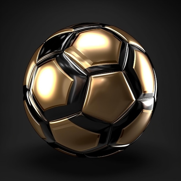 3d golden and black football