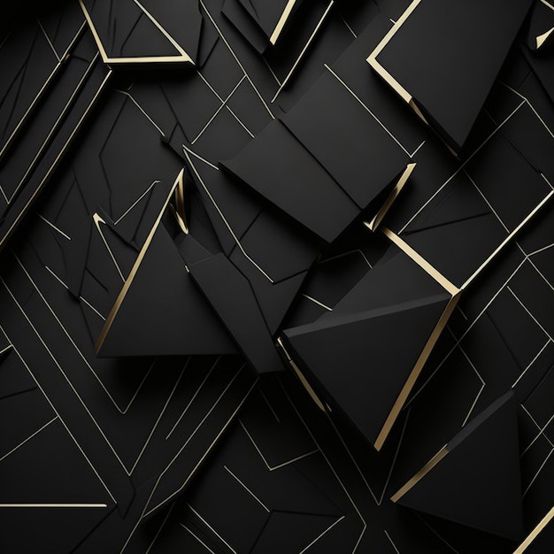 3d Golden amp black wallpaper geometric technology Texture Background on pyramid brick abstract